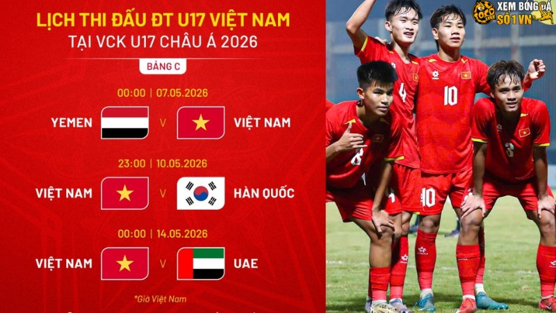 Lịch thi đấu U17 châu Á 2026 cập nhật mới nhất 